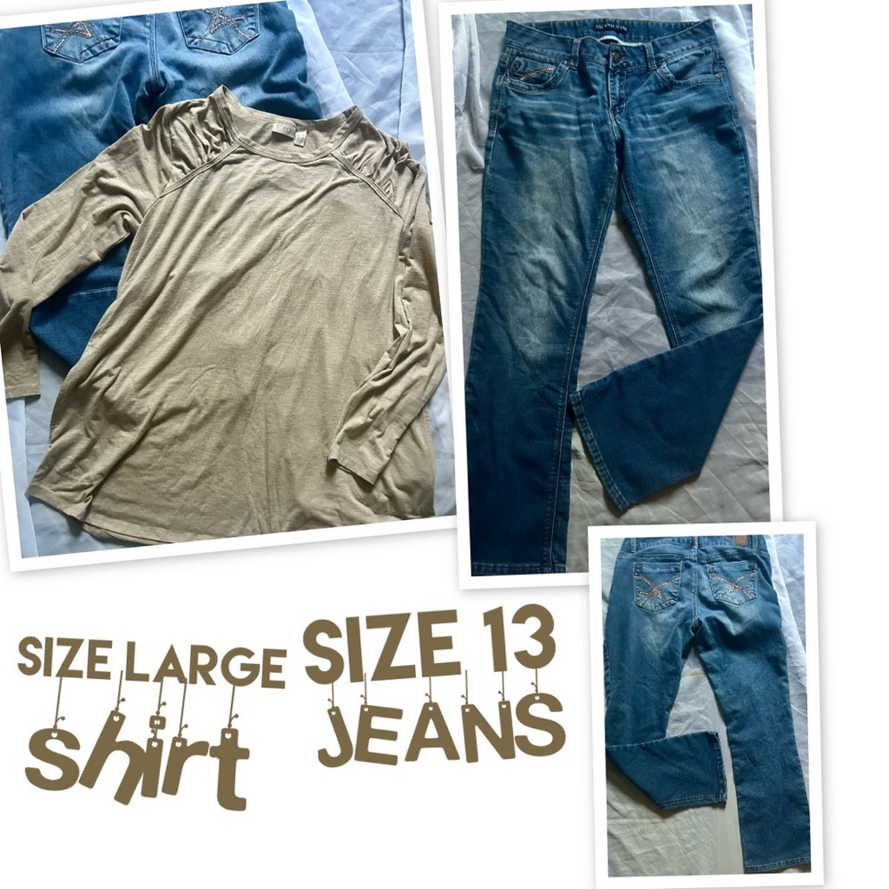 LOGO by Lori Goldstein Blue Straight Jeans